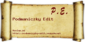 Podmaniczky Edit névjegykártya