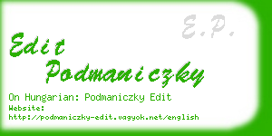 edit podmaniczky business card